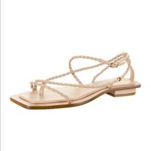 Cult Gaia Leather Braided Strap Sandals